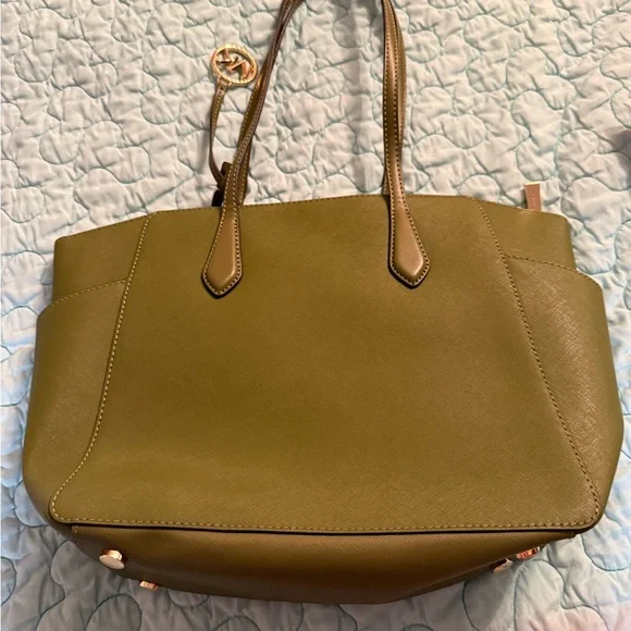 Michael Kors Green Tote with Gold Details